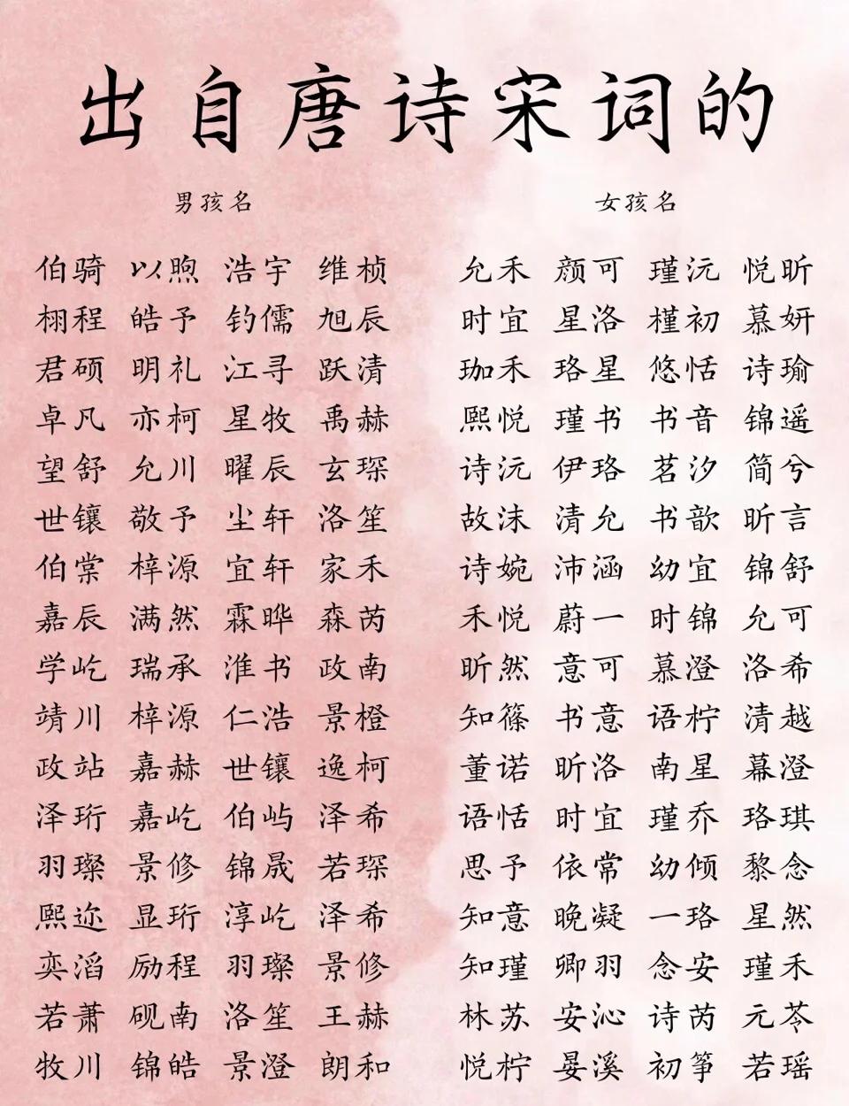 古诗起名字女孩