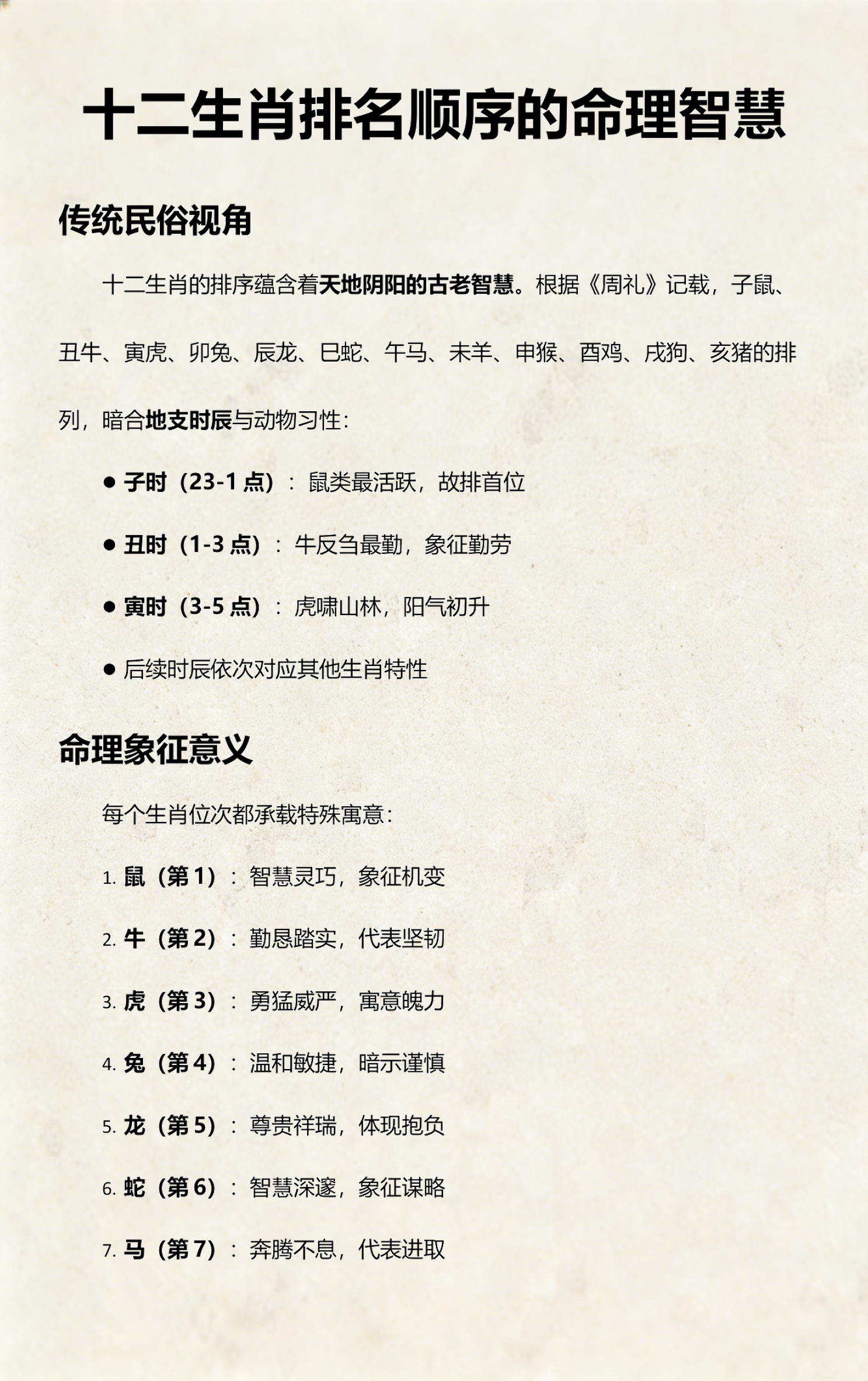 十二点生肖排列