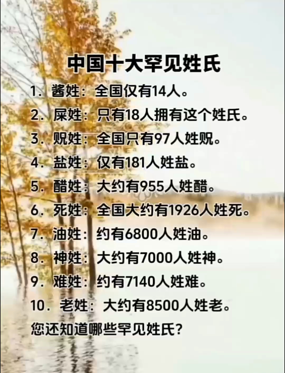 中国姓氏第一名2023年
