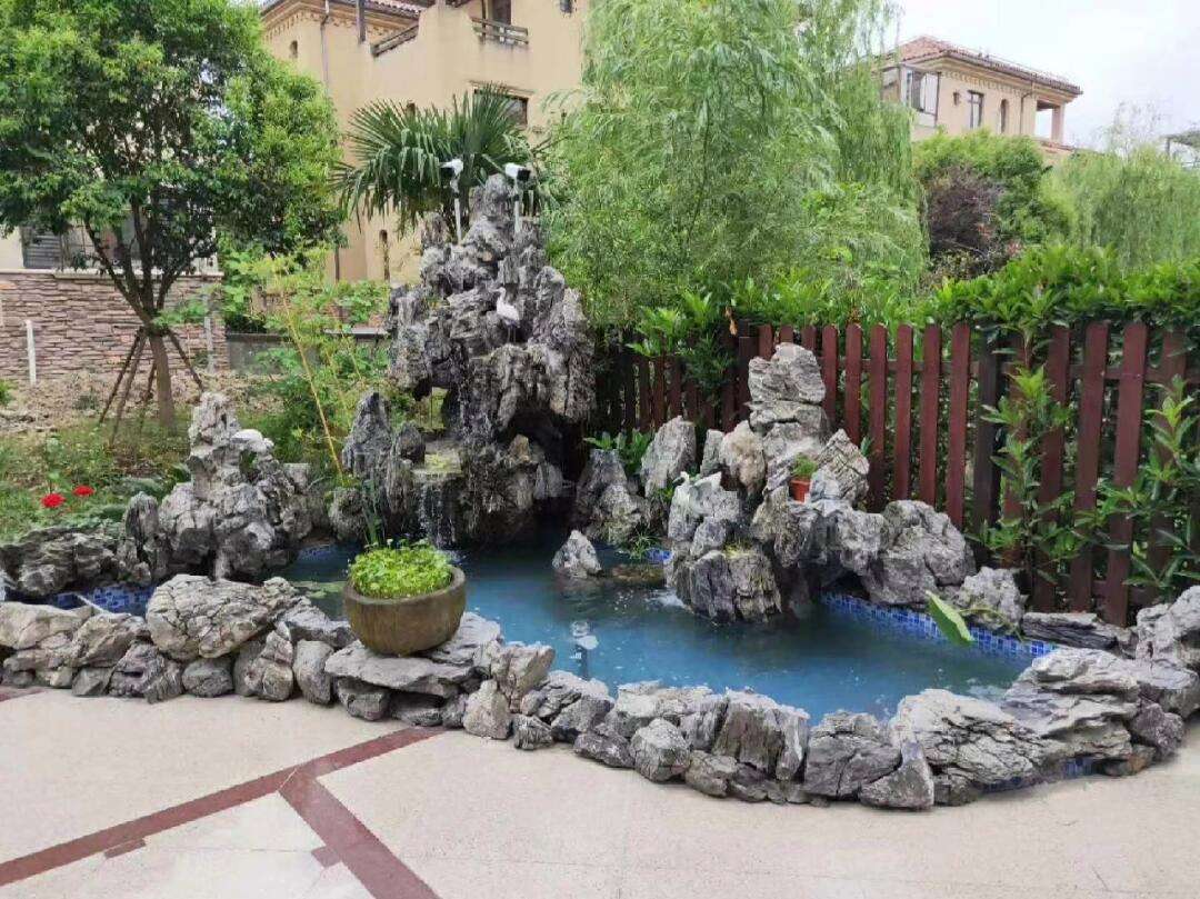 庭院假山鱼池图片效果图欣赏