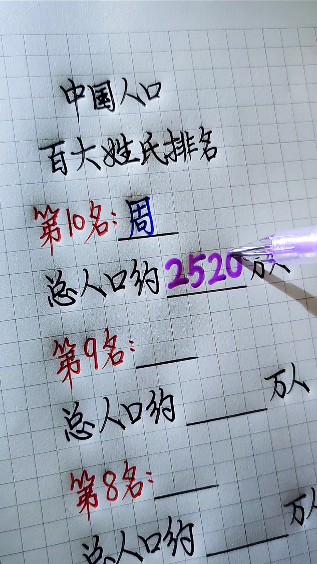 百大姓氏
