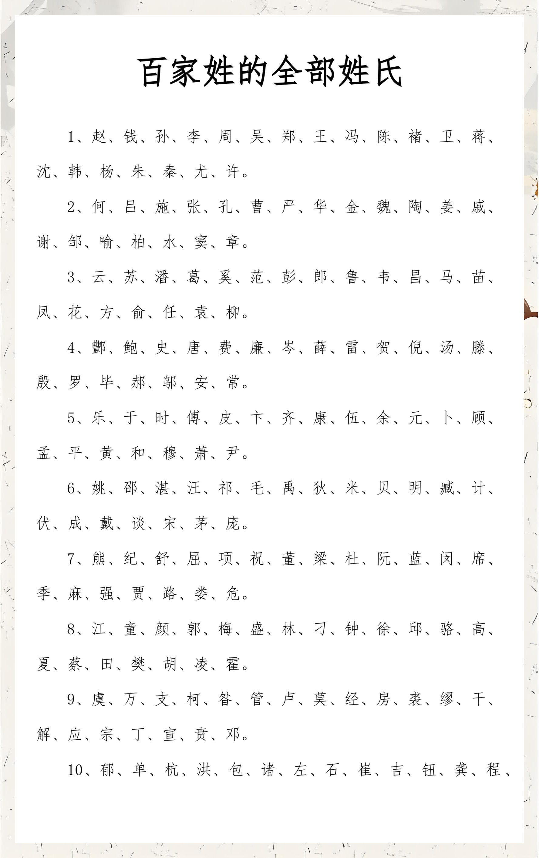 姓zhou全部姓氏