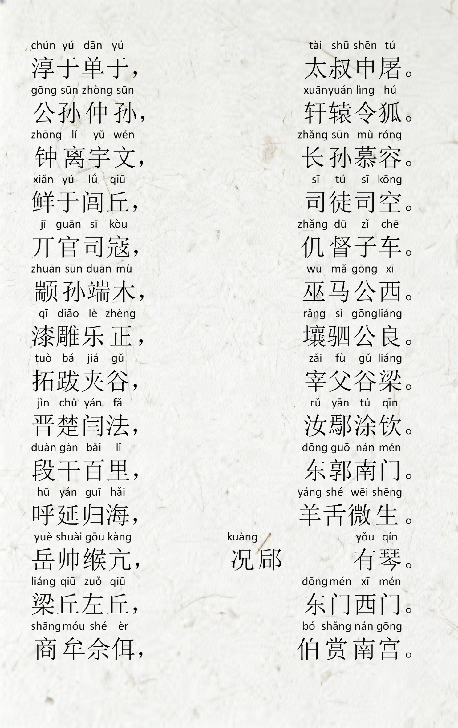 百家姓原版全文打印(百家姓全文完整版大字版) 百家姓原版全文打印(百家姓全文完整版大字版)