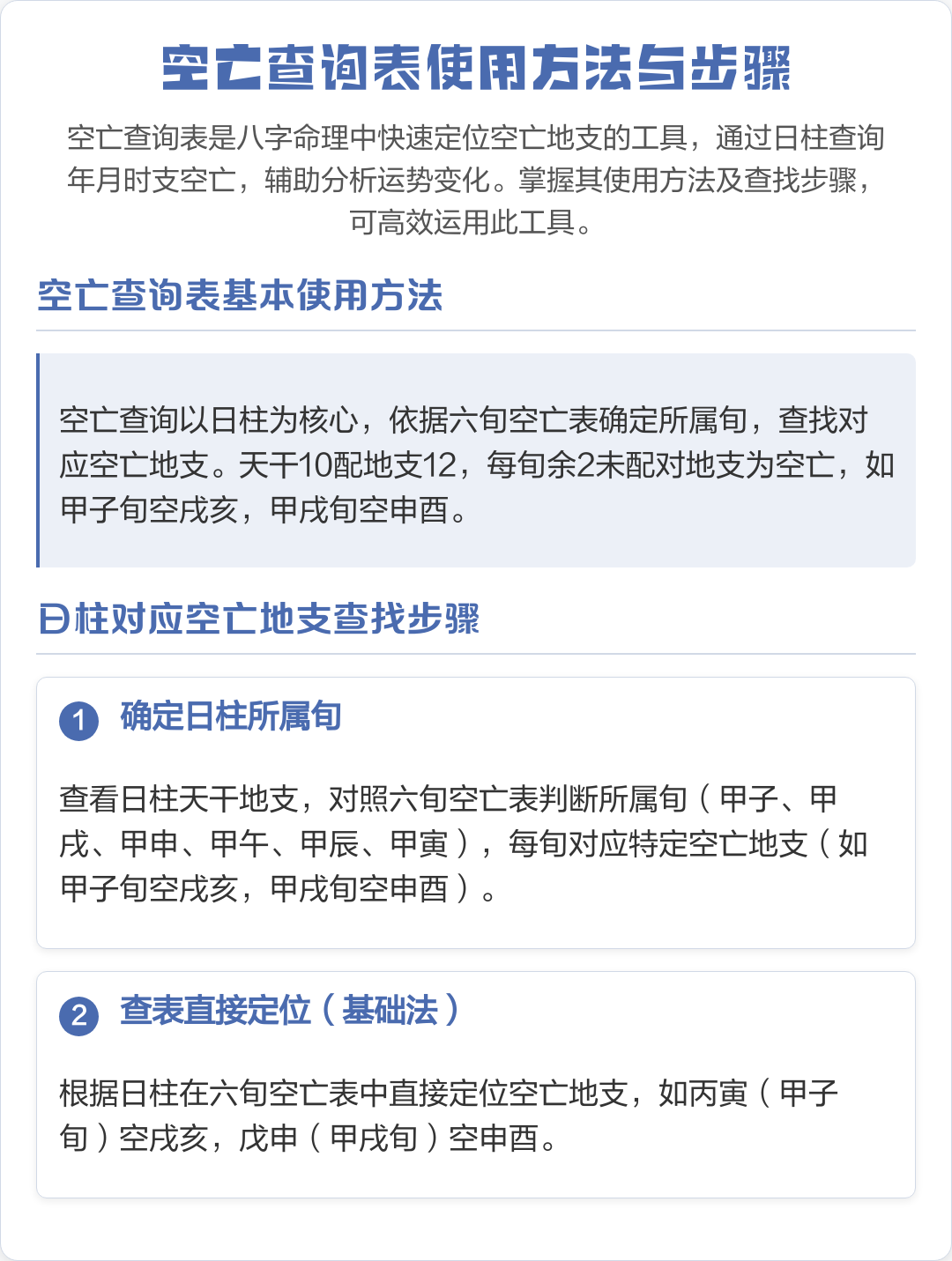 空亡的查法对照表(空亡查法对照表解析)