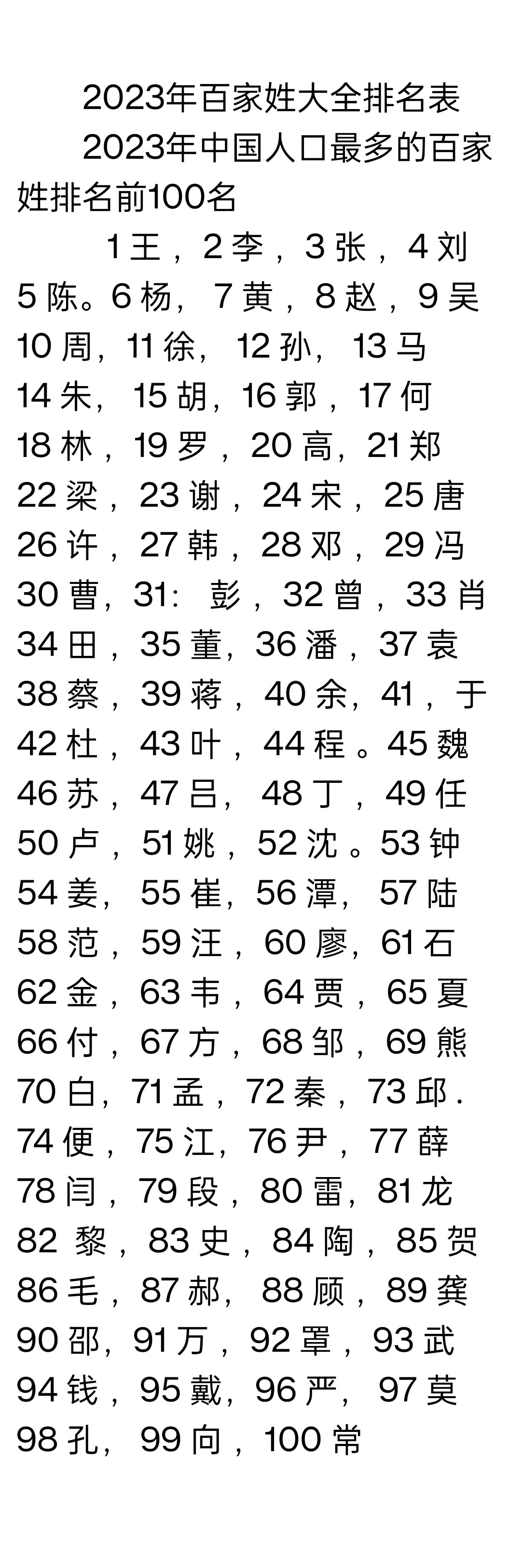 百家姓多少句多少个字(百家姓一共多少字多少句)