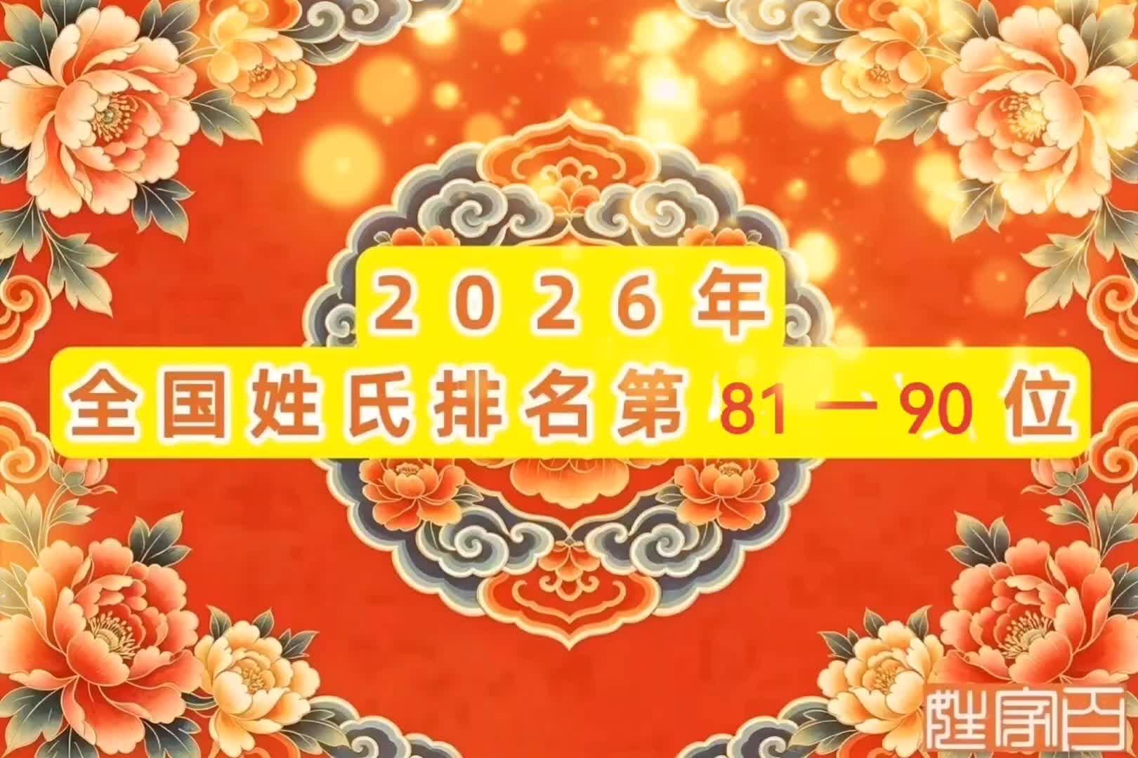 百家姓最新排名高的姓氏是什么(百家姓最新排名高的姓氏是什么名字)
