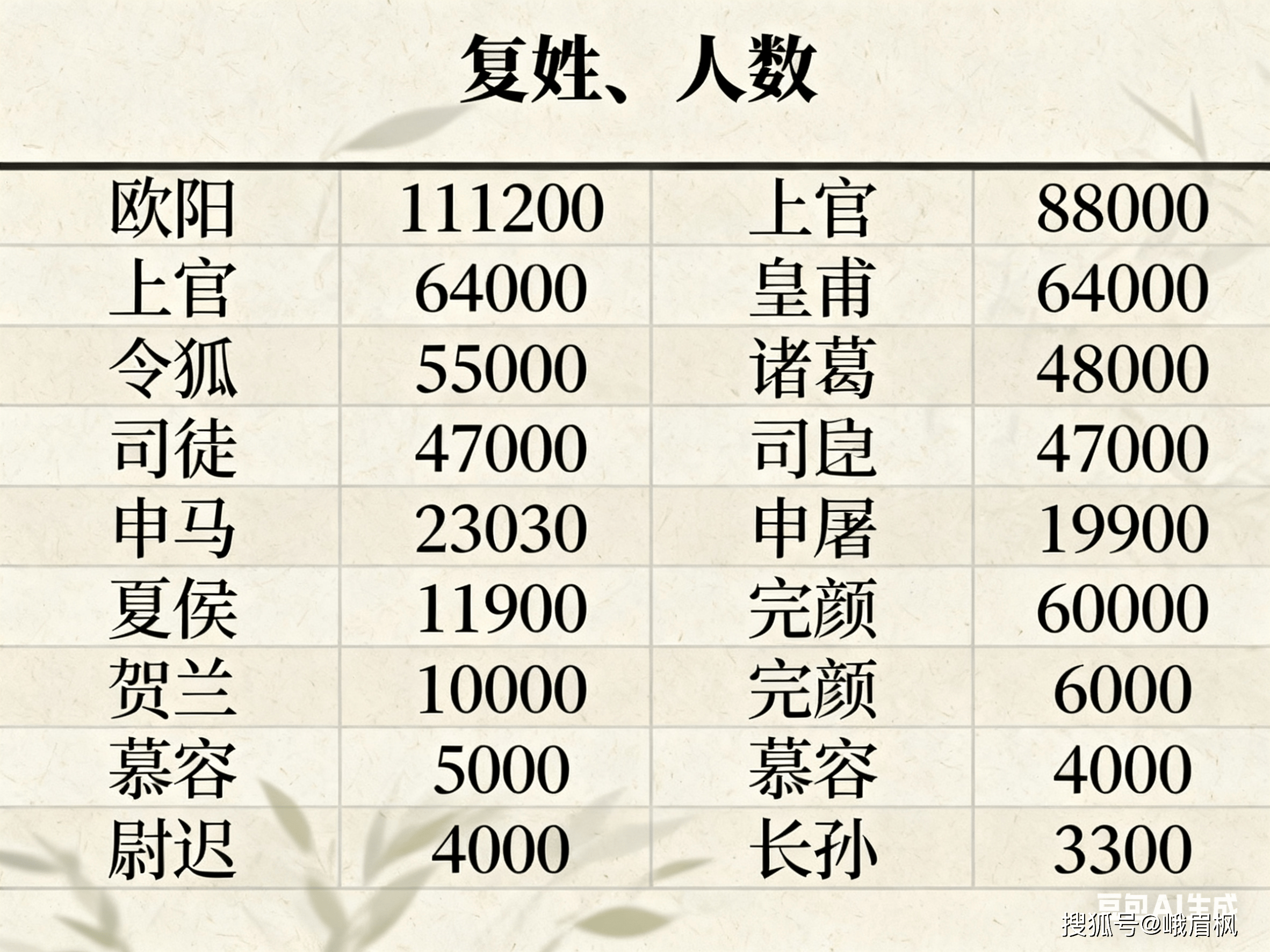 百家姓第1300名(百家姓第1到500名)