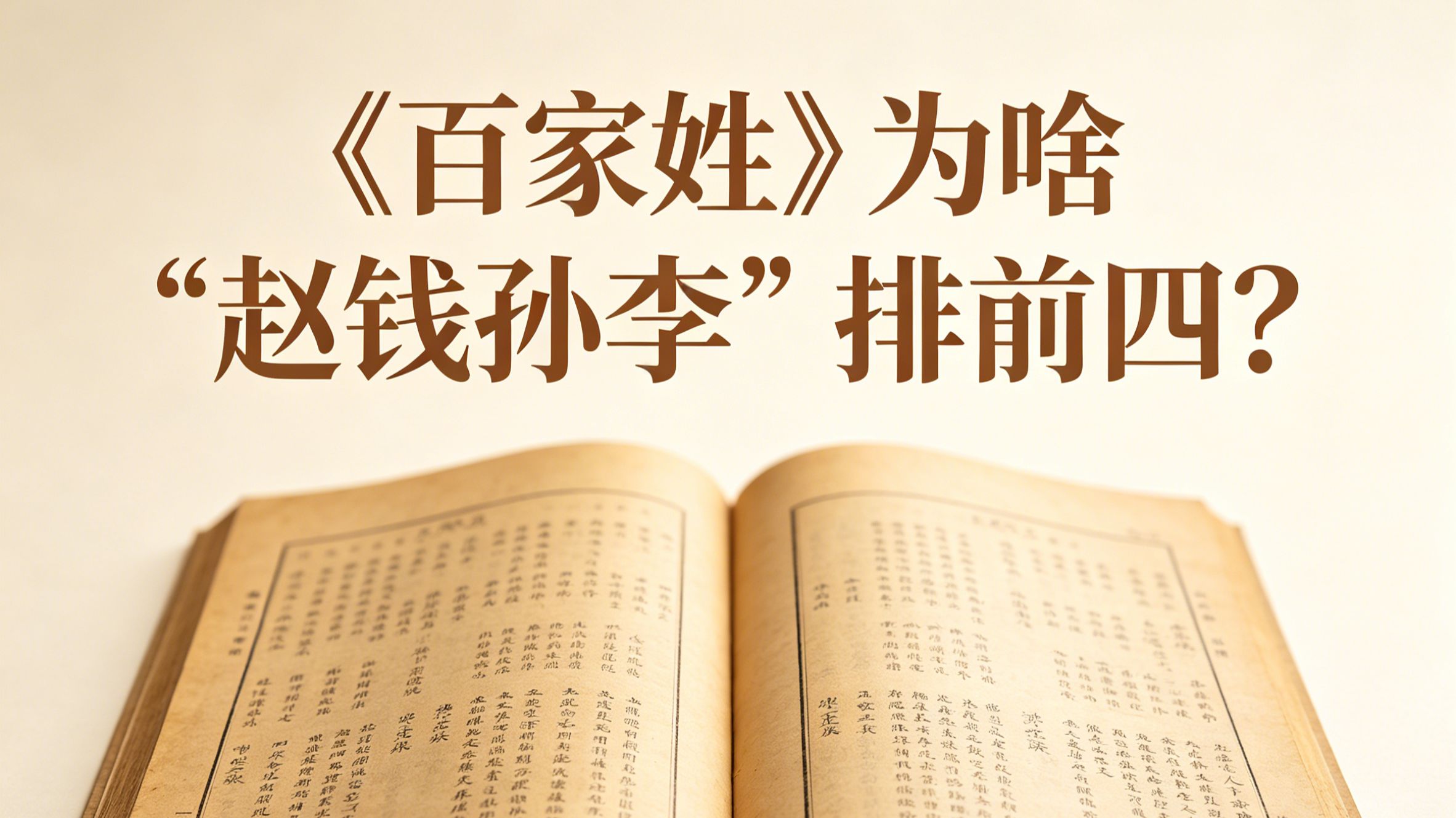 百家姓为什么赵钱孙李开头(百家姓为什么赵钱孙李排前面)