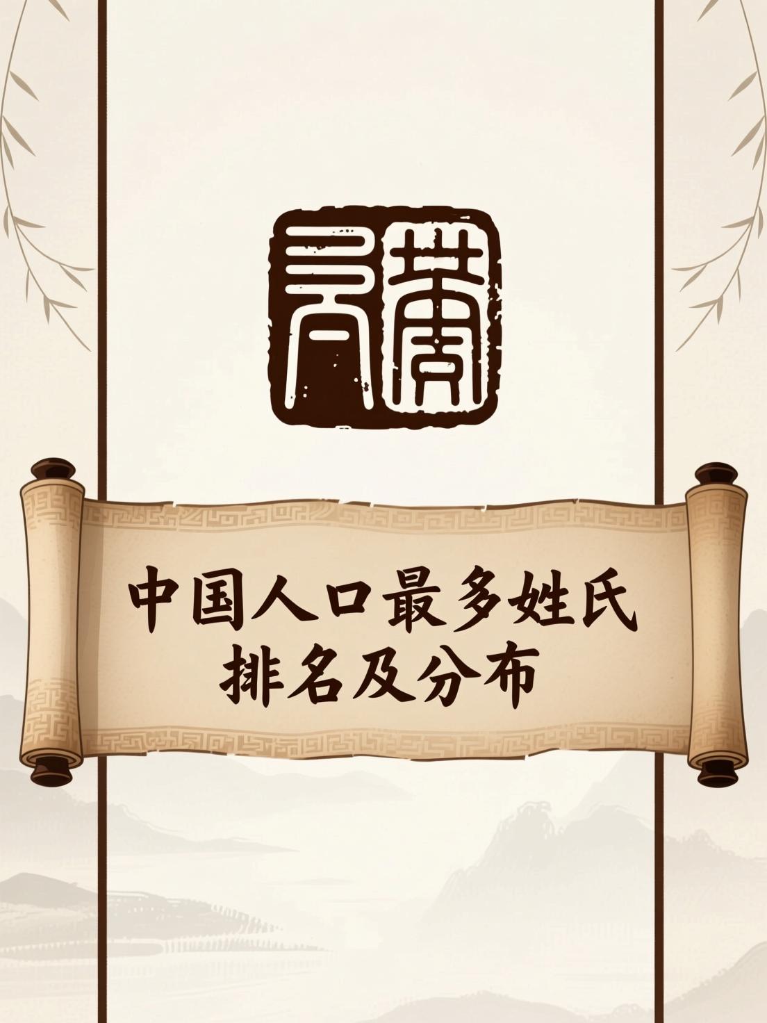 全国姓氏人口排名前100名单(全国姓氏人口排名前100名单公布)