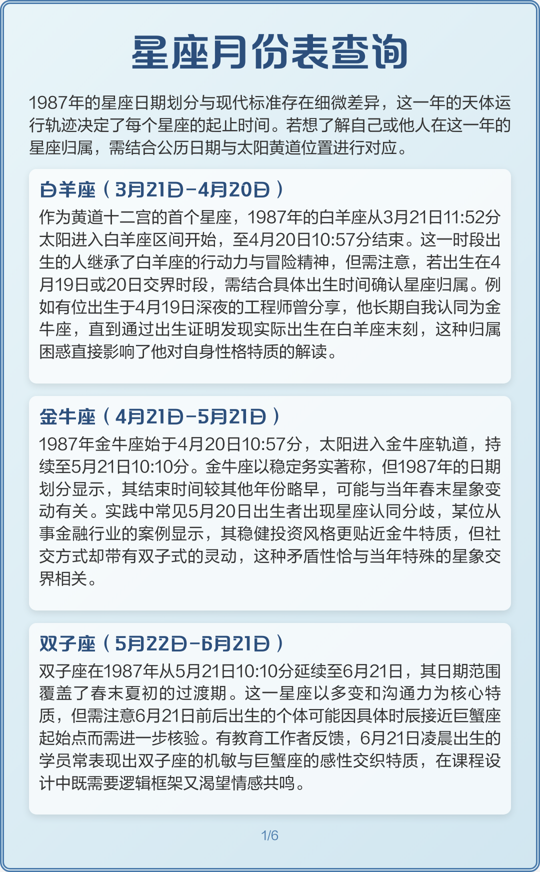 星座日期查询大全(星座日期查询按阳历)