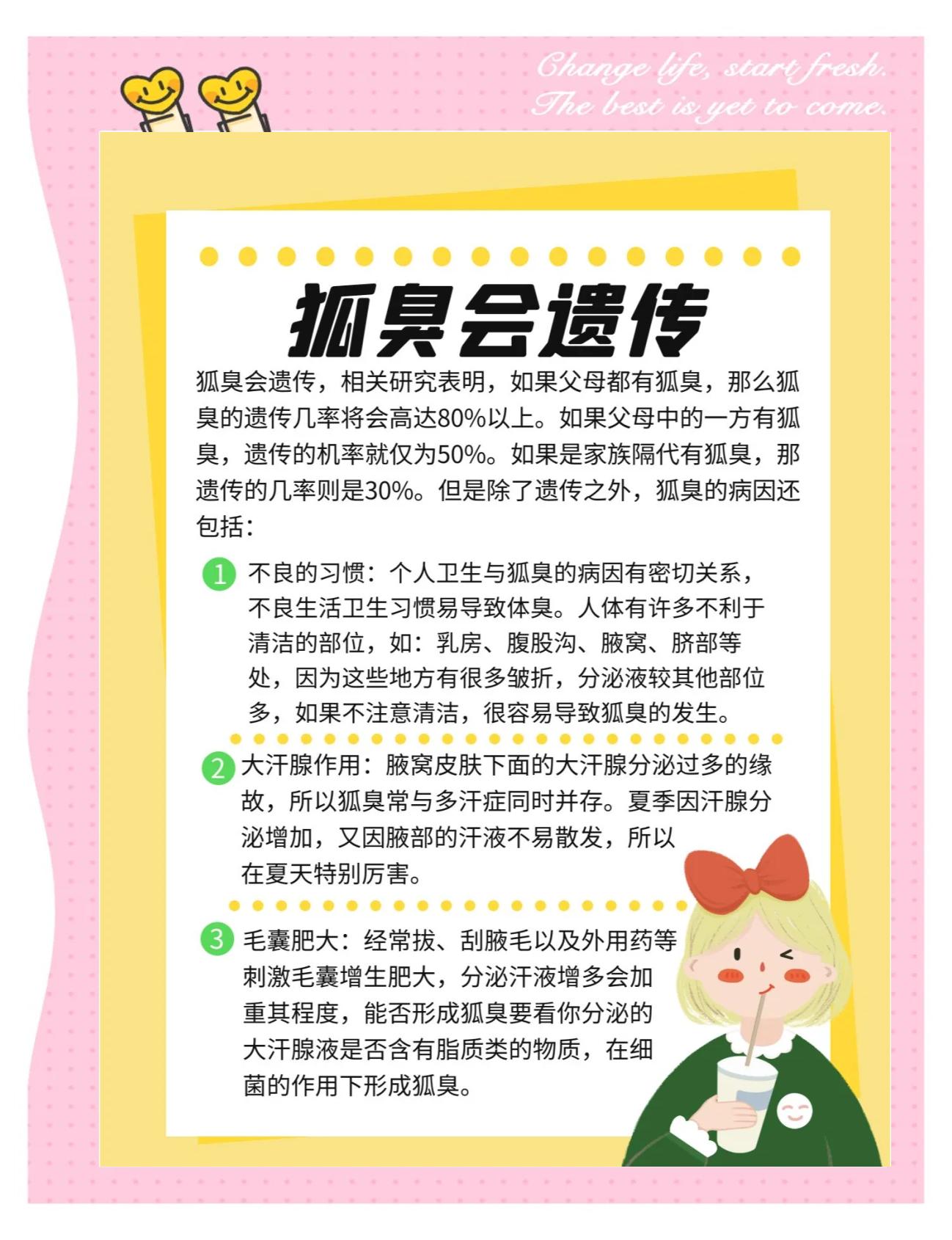 狐臭是先天性还是后天性(狐臭是天生的吗还是因为什么导致的)