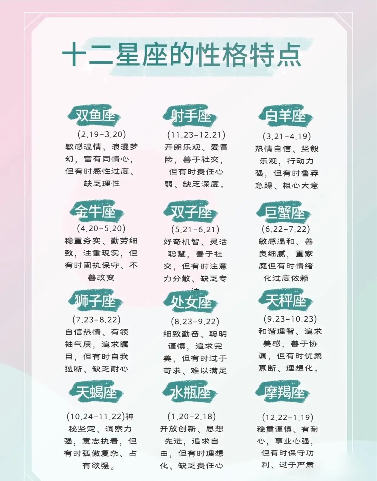 星座性格特点分析准吗(星座性格特点最准的4个星座) 星座性格特点分析准吗(星座性格特点最准的4个星座)
