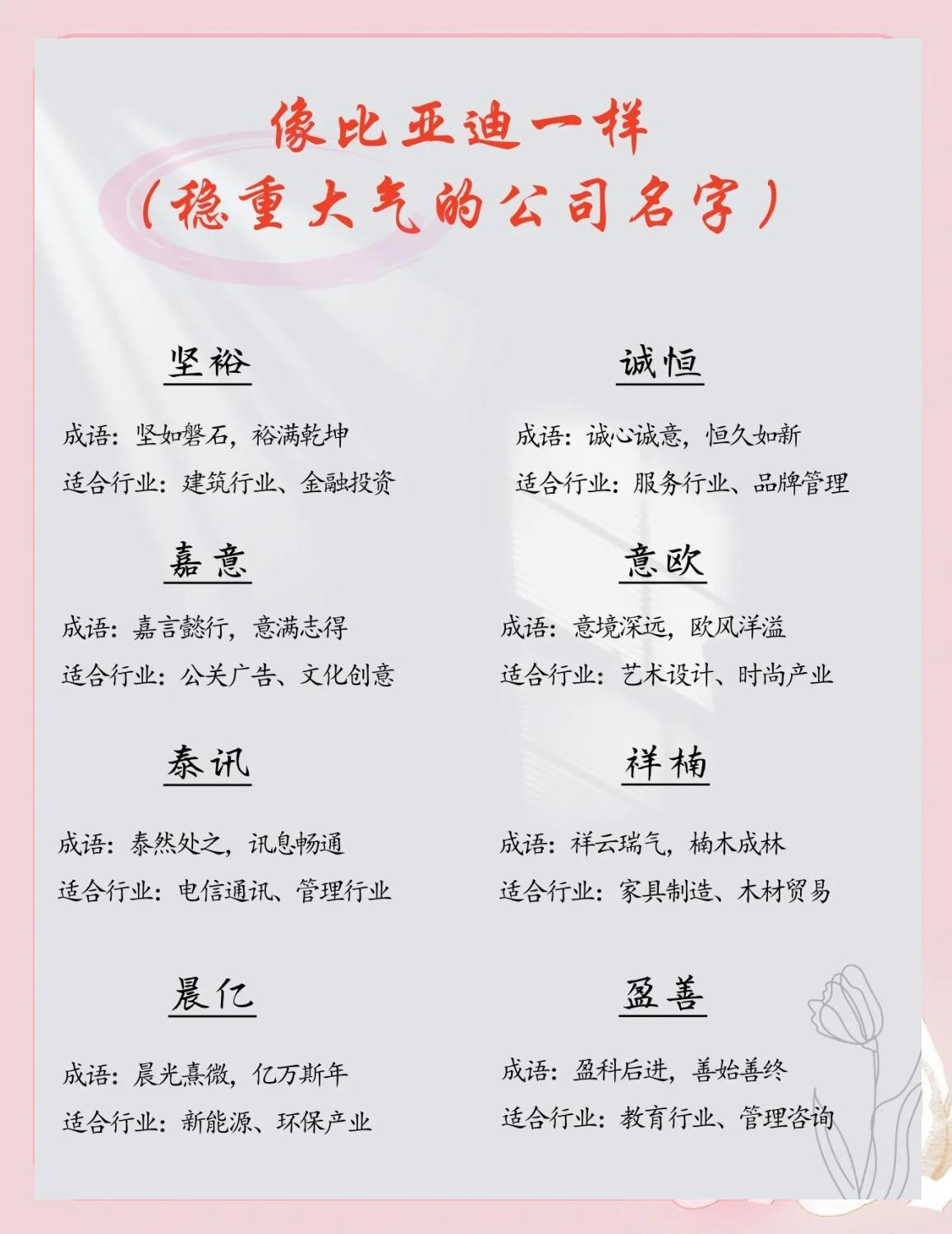 公司起名字推荐(公司起名吉祥字推荐)
