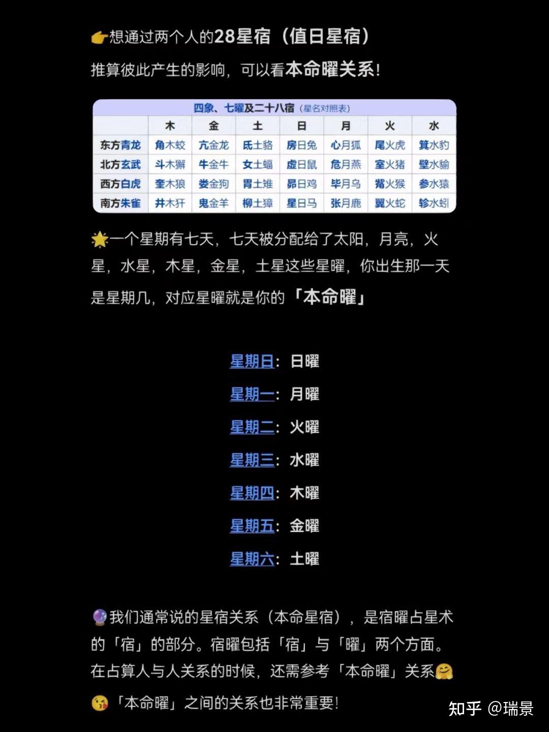 本命星宿和值日星宿对照表(本命星宿和值日星宿对照表图片)