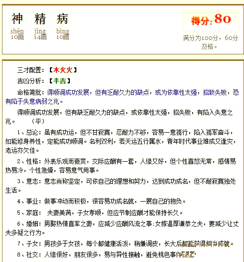 起名打分预测(起名打分免费测试卜易居)