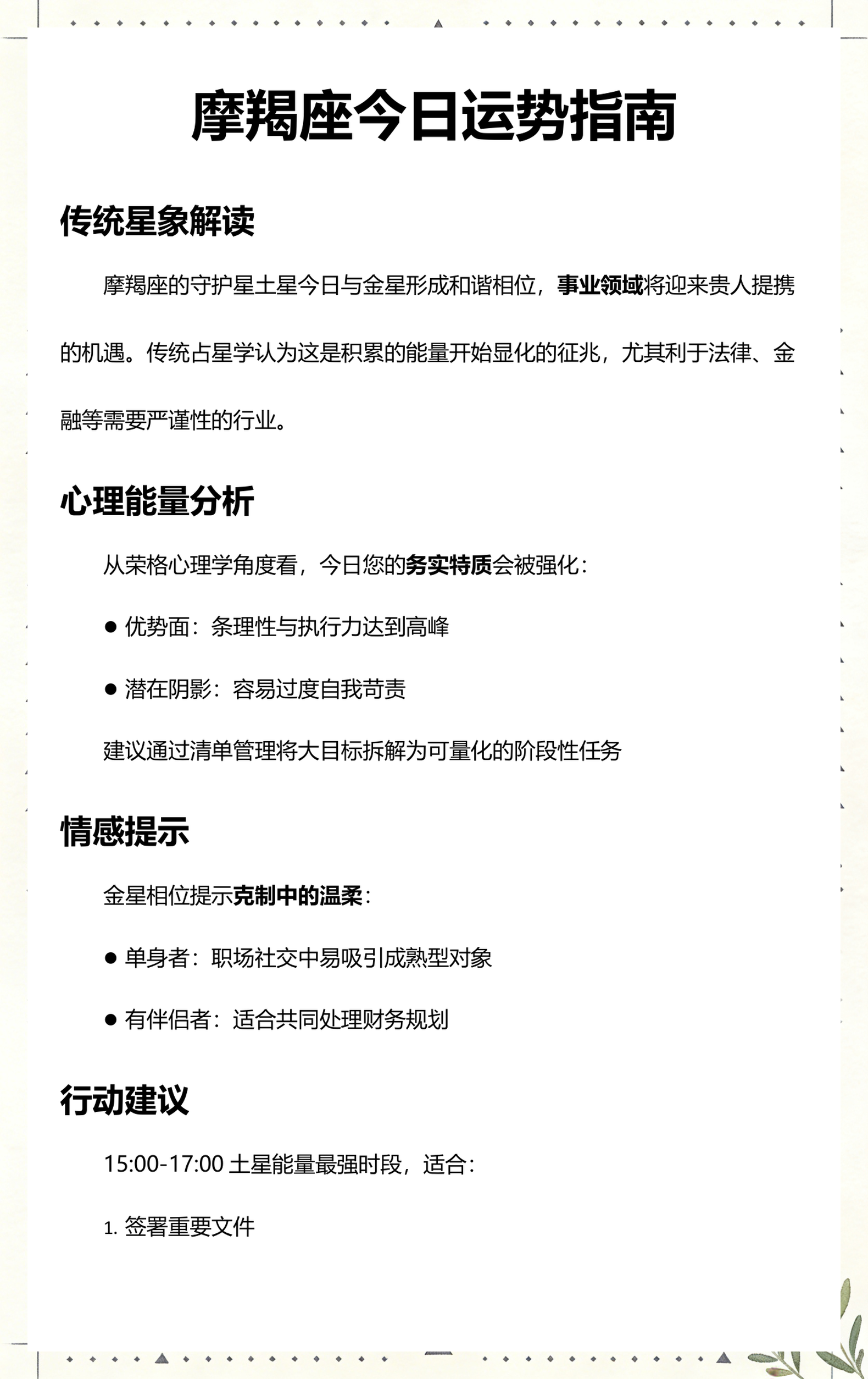 摩羯座女生今日运势(摩羯座女生今日运势怎么样) 摩羯座女生今日运势(摩羯座女生今日运势怎么样)