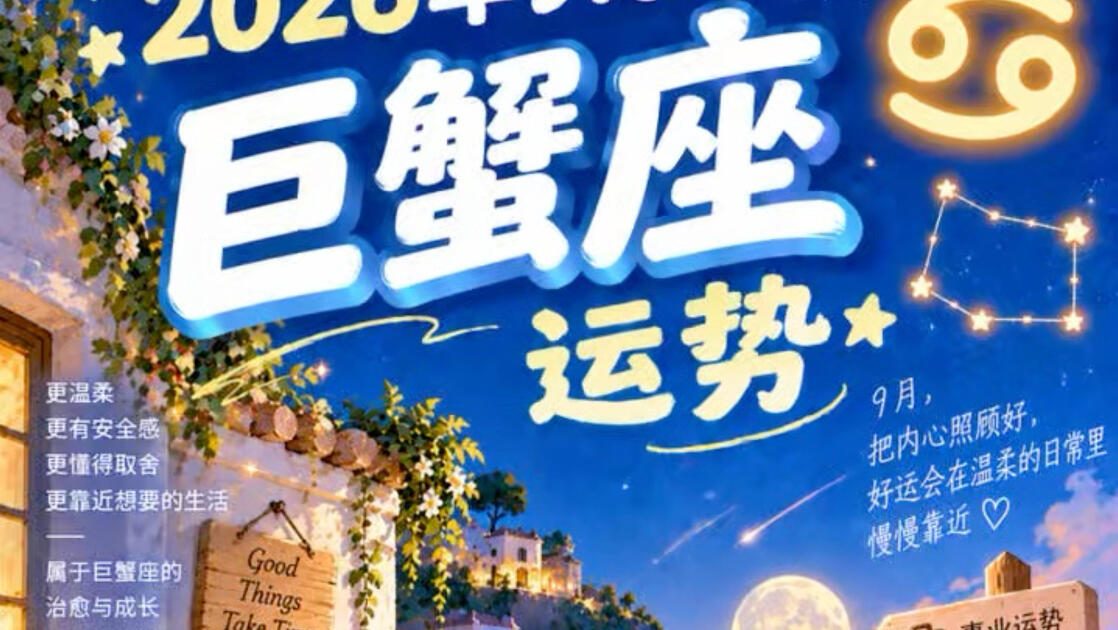 巨蟹座本月运势怎么样(巨蟹座2025年9月运势) 巨蟹座本月运势怎么样(巨蟹座2025年9月运势)