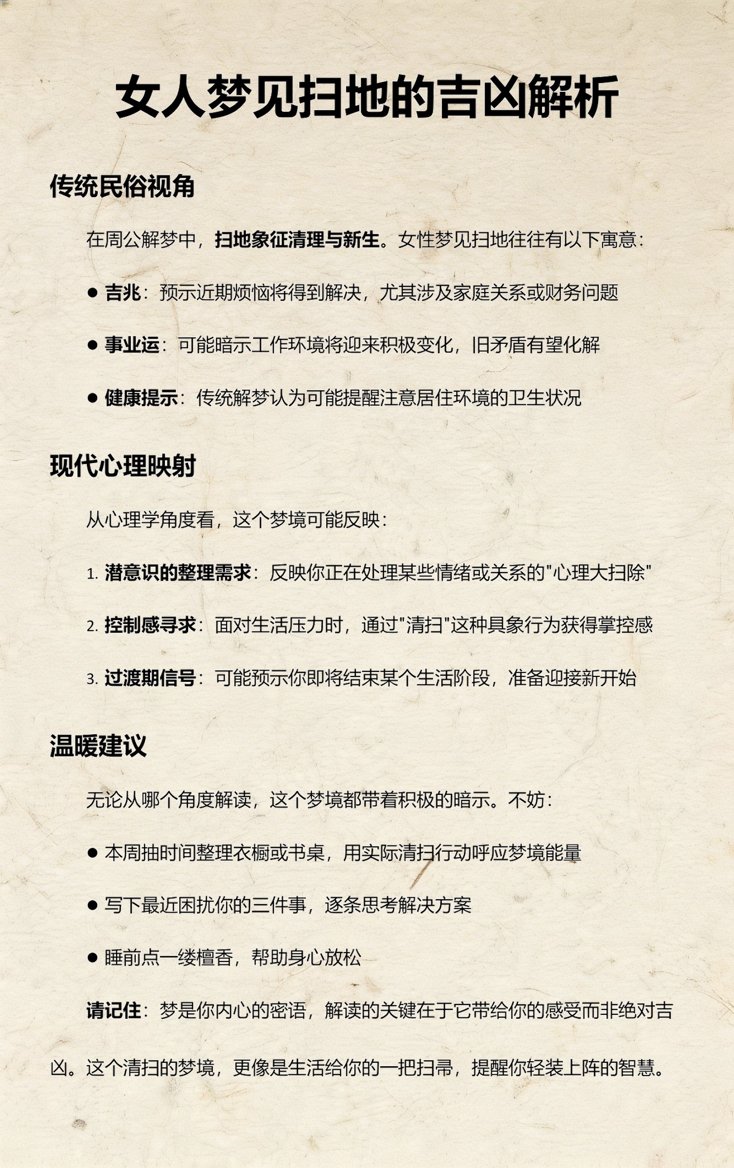 周公解梦扫地(周公解梦扫地预兆)