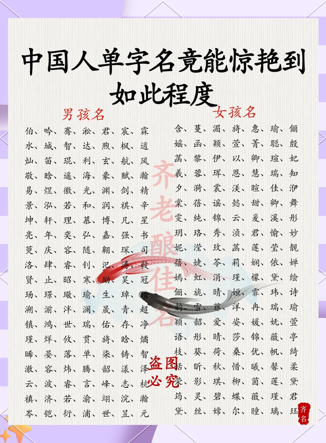 关于罕见绝美的姓氏单字有哪些的信息