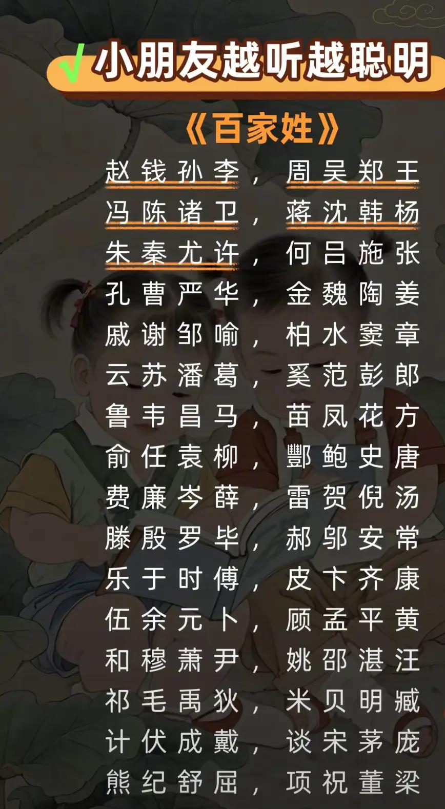 百家姓前100名完整名单的简单介绍 百家姓前100名完整名单的简单介绍