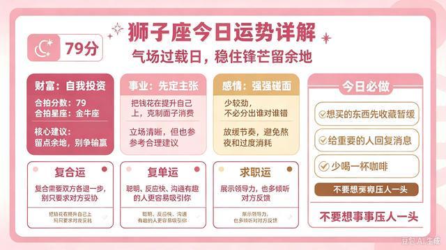 星座运势每日运势查询狮子座(星座运势每日运势查询狮子座今日)